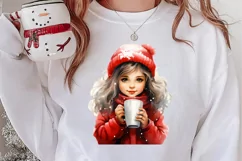 Christmas Little Girl Clipart Sublimation, Christmas PNG Product Image 3