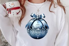 Blue Christmas Ornaments Clipart, Christmas PNG Product Image 2