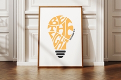 Be the Light Word Art in the shape of a Light Bulb SVG Product Image 1