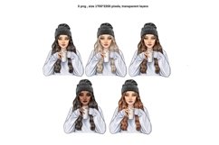 Coffee girl clipart, coffee girl png, coffee illustration Product Image 2