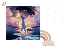Night Sky Pillow Design, Moon Pillow Sublimation Product Image 2