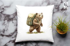 Watercolor Hiking Bear Clipart Sublimation PNG Product Image 3