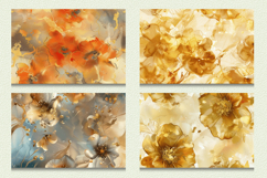 Gold Alcohol Ink Flowers Cutting Boards sublimation Design Product Image 2