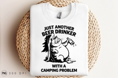 Funny Cat Beer Camping Problem Sublimation PNG Product Image 3