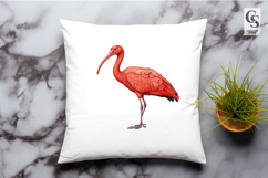Watercolor Scarlet Ibis Illustration Clipart Sublimation PNG Product Image 2