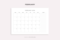 2026 Monthly Planner, Landscape, Printable, A4/Letter Size Product Image 2
