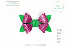 Bow svg Hairbow svg Hair bow template Faux leather bow Svg Product Image 2