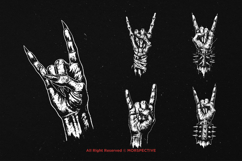 10 Bundle Dark Art Metal Hand Sign Music Rock Heavy Metal Product Image 3