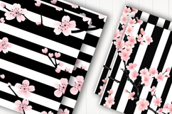 Cherry Blossom Stripe Digital Paper Product Image 2