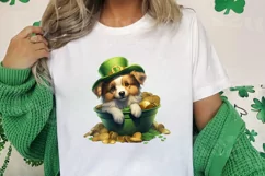 St Patricks Day Dog with Gold Coin Clipart, St Patricks Day Product Image 2