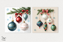 Christmas tree decorations digital paper, background clipart Product Image 2