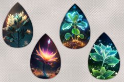 Drop Earrings I 8 Designs of Earrings with Flowers , PNG Product Image 3