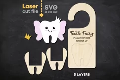 Tooth Fairy Door Hanger SVG Laser cut file for Glowforge Product Image 3