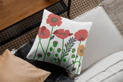 Red and Yellow Wildflowers Garden Embroidery Design Product Image 2