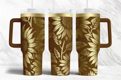 40oz Tumbler laser svg wrap|Sunflowers and Butterflies Product Image 1