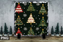 Christmas Tree Square Sublimation Slate Design Product Image 1