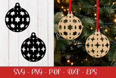 Christmas Ball laser svg dxf png| Christmas ornament Product Image 2