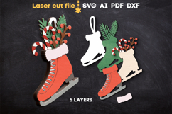 Christmas Ice Skate SVG laser cut file for Glowforge Product Image 2