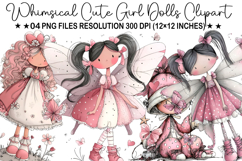 Whimsical Cute Girl Dolls Clipart Product Image 1