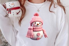 Pink Christmas Crochet Clipart, Christmas PNG Product Image 2
