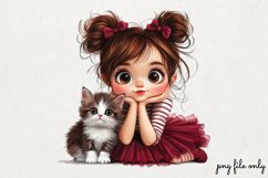 Little red wine girl Clipart PNG Product Image 1