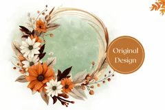 Watercolor Flowers Tumbler Design, Boho Flowers Sublimation Product Image 2