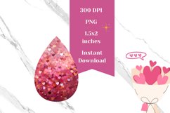 Valentine Teardrop Earrings Design, Confetti Earring PNG Product Image 2