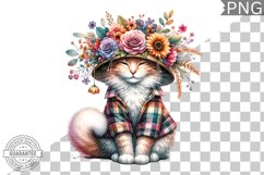 Floral Crown Cat Sublimation Clipart Bundle Product Image 3