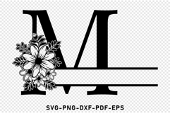 Flowers Split Monogram Font Alphabet Letters SVG Cut Files Product Image 3