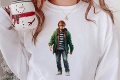 Funny Christmas Boy At Home Clipart Sublimation Product Image 2