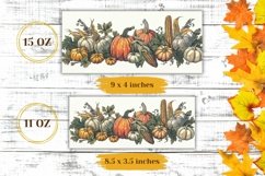 Vintage Autumn Mug Wrap Design, Harvest Pumpkin Mug Template Product Image 2
