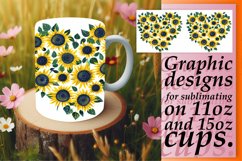 Spring Floral Heart Mug Wrap Sublimation Design Product Image 1