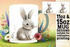 15x Boho Animals Mug Wrap Bundle PNG, Bunny PNG, 11oz 15oz Product Image 3