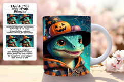TRENDY 11oz Mug Wrap PNG Template , Halloween Dino Product Image 1