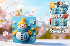 Festive Snowman Mug Wrap 11oz/15oz 3D Design PNG Product Image 1
