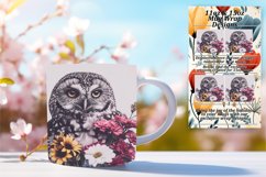 Birdy Delight Owl Sublimation Mug Wrap Product Image 1