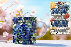 Glitter Mosaic Flower Mug Wrap Sublimation 11oz 15oz Product Image 1