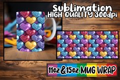 Valentines Day Mug Design - 3D Heart Pattern Sublimation Product Image 1