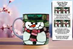Snowman 3D Wrap Stained Glass Design 11oz 15oz Product Image 1