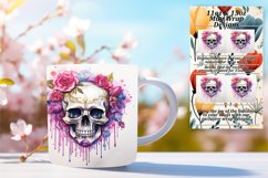 Halloween Floral Skull Mug Wrap Design 11oz/15oz Product Image 1