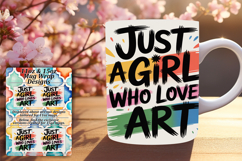 Chic 11oz Mug Wrap Png Template , Just A Girl Product Image 1