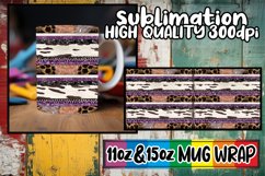 Stylish 3D Leopard Floral Mug Wrap Sublimation Product Image 1