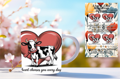 Sublime 11oz Mug Wrap Png Artwork , Cute Cow Product Image 1