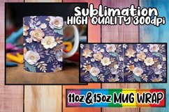 Blossom 3D Embroidery Sublimation Mug - 11oz/15oz Product Image 1