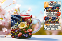Stylish 11oz Mug Wrap Png Design , USA Flag Product Image 1