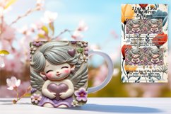 Whimsical 11oz Mug Wrap Png Design , 3D Cupid Product Image 1