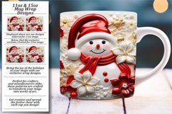 Festive Glitter Magic: 3D Snowman Christmas Mug Wrap Product Image 1