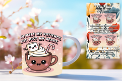 Gorgeous 15oz Mug Wrap Png Template , Kawaii Food Product Image 1