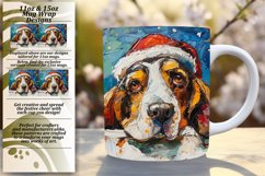 Holiday Peeking Dog Mug Wrap Design Sublimation Winter 11oz Product Image 1