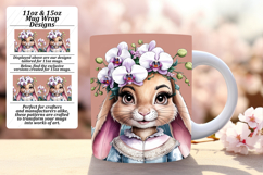 Bold 15oz Mug Wrap Png Design , Cute Bunny Product Image 1